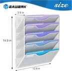Gawerk 5 Tier Hanging Wall File Organizer, Mesh Mail Paper Orgnization Hanging - Image 2