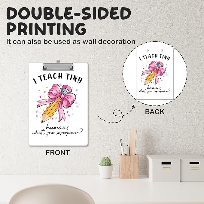 APIILVPQ Teacher Clipboard, Teacher's Day Appreciation Gifts Wooden Clip Boards - Image 3