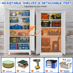 gaious 75.2" tall metal storage cabinet with 2 showing dimensions