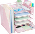 5-tier desk file organizer with drawer & pen, main product view
