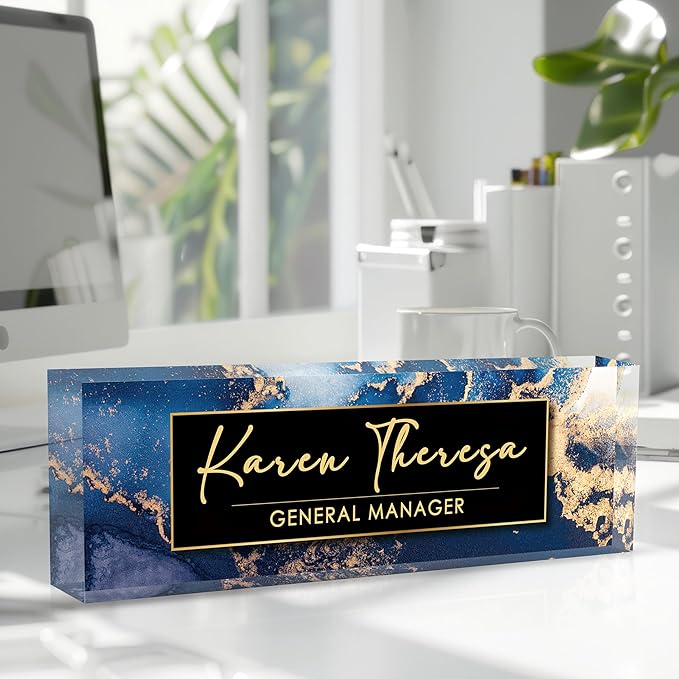 Custom Office Name Plate for Desk, Personalized Gifts for Men, Appreciation - Image 2