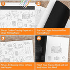 100 Sheets White Tracing Paper 100 Sheets Carbon Transfer Paper and 5 Pieces - Image 3