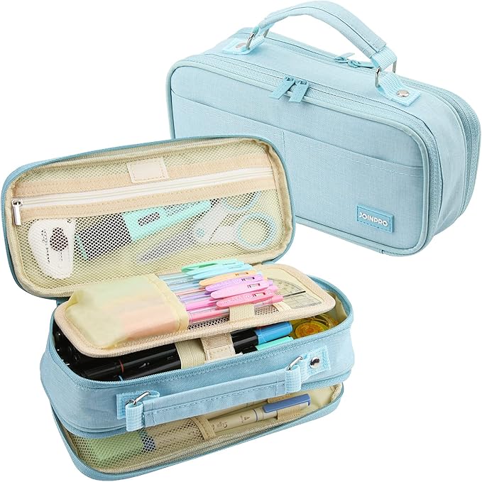 JOINPRO Pencil Case, Large Capacity Pencil Case Organizer; Double Zipper by JOINPRO