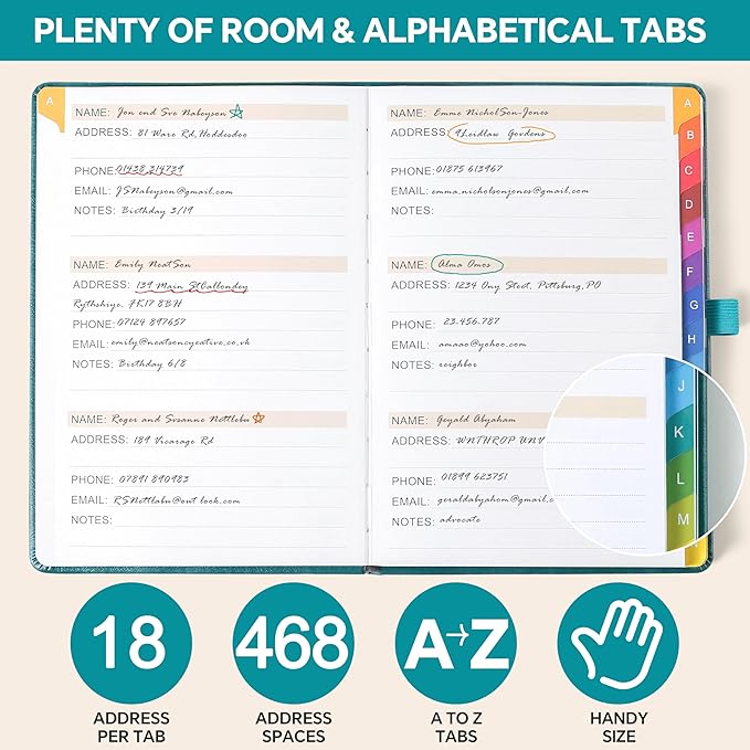 Address Book with Colorful Alphabetical Tabs - Image 6