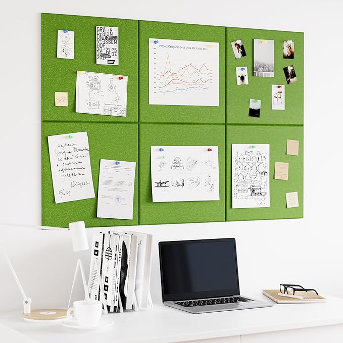 Neatsure Large Cork Board for Wall, 6 Panels Felt Tiles Tack Push Pin Board for - Image 2