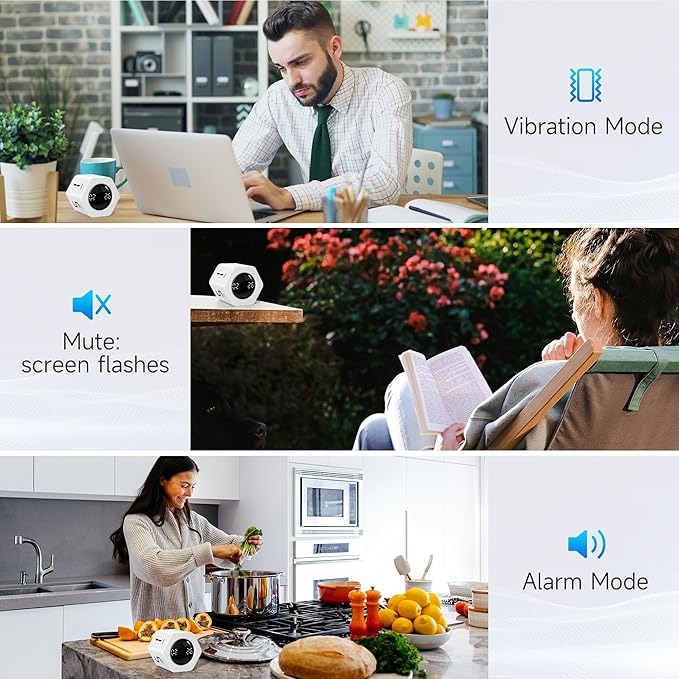 Exlliy Productivity Timer 1, 60 Minutes Preset, Desk Cube Timer - Image 6