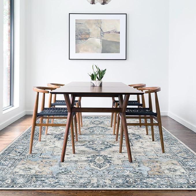 GENIMO 4x6 Area Rugs for Living Room, Machine Washable Rug, Non Slip Vintage - Image 3