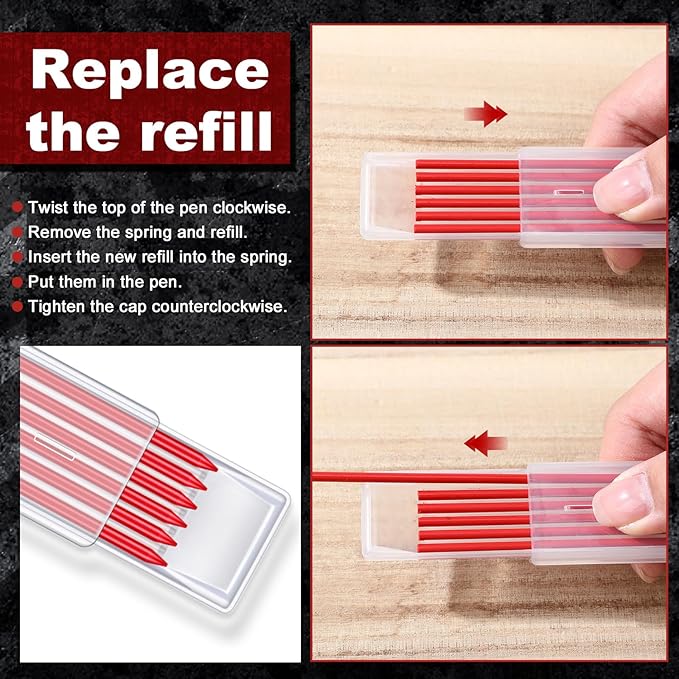 Zhehao 120 Pieces 2.8 mm Carpenter Pencils Lead Refills HB Refill - Image 4