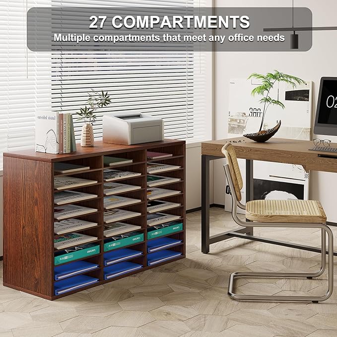 PAG Mail Sorter Organizer, Wood Literature Organizer, Student Mailbox - Image 4