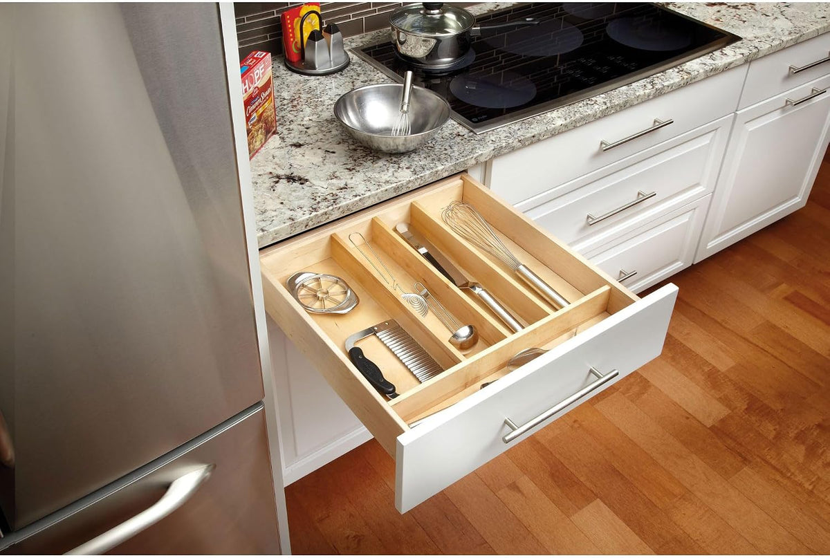 Rev-A-Shelf Trim-to-Custom-Fit Silverware Drawer Organizer For Kitchen Utensi...
