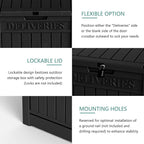 Yardgrace 55 Gallon Outdoor Storage Box, Waterproof Resin Deck Box - Image 9