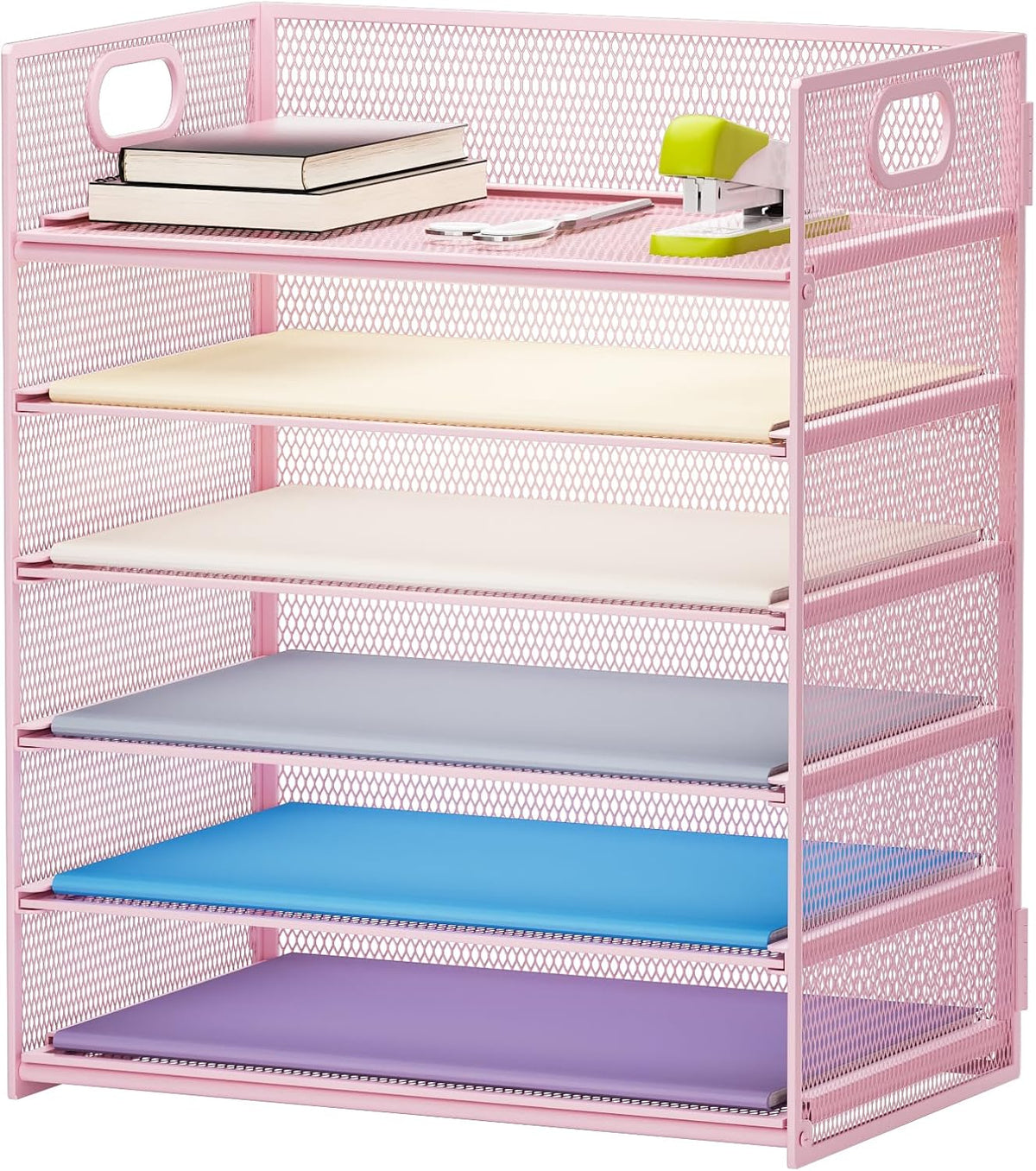 Marbrasse 6 Tier Paper Organizer Letter Tray - Mesh Desk File Organizer with ...