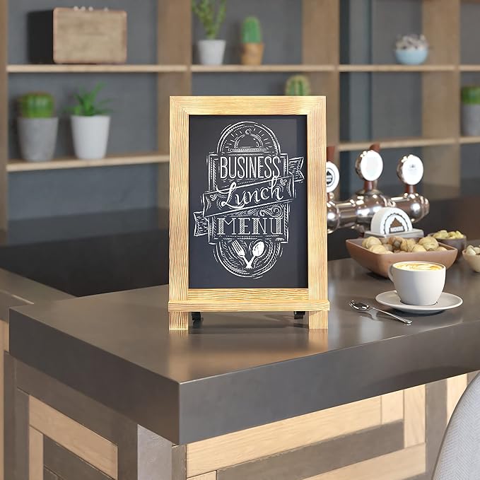 HBCY Creations Rustic Torched Wood Tabletop Chalkboard - Image 4