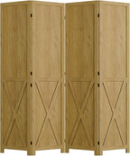 Cozy Castle Wood Room Divider, 4 Panels Folding Privacy Screen, 66.9'' Wall - Image 8