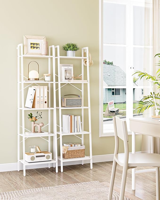 Hzuaneri Ladder Shelf, Bookshelf Bookcase, Freestanding Corner Storage Shelve - Image 8
