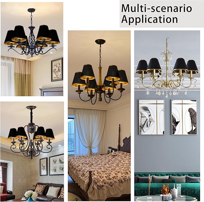 TAaMTYH small lamp shade chandelier shades set of 3，Fabric Lampshade - Image 6