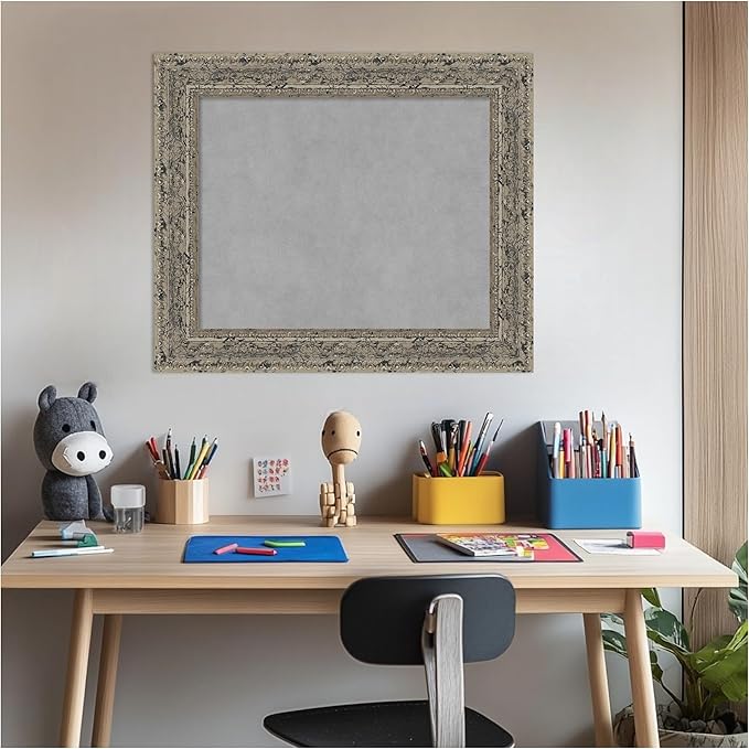 Amanti Art Silver Framed Magnetic Board 21x25 Small Vision Board - Image 5