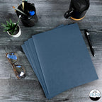 file-ez two-pocket folders, navy dark blue, 25-pack, textured on a desk or shelf