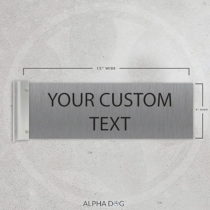 ALPHA DOG SIGNS Custom Projecting Hallway Nameplate, Personalized 2-Line Text - Image 2