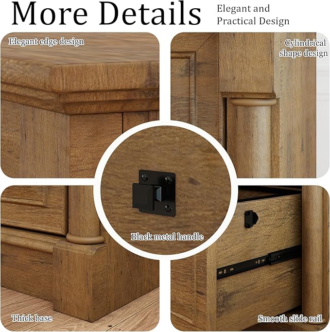 blini 2 Drawer File Cabinet Farmhouse Lateral File Cabinet - Image 4