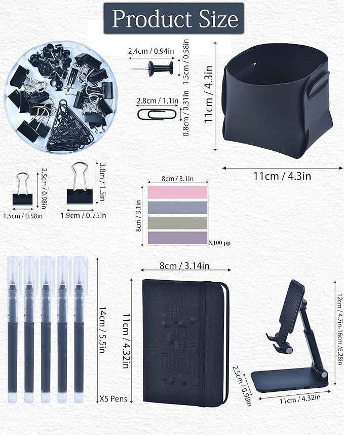 LXEVIHK 20Pcs Black Desk Organizers and Accessories - Image 6
