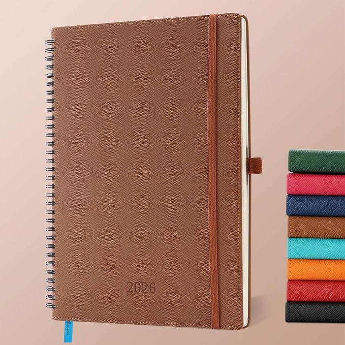 IN-LUXPRO Planner 2026 Daily Weekly and Monthly, 11.5"x8.5", 12 Months Spiral by IN-LUXPRO