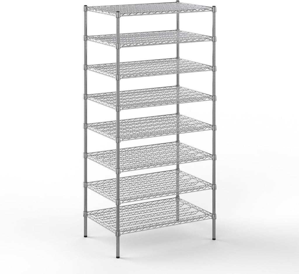 Regal Altair 24" Deep x 36" Wide x 74" Height Wire Shelving Kit | 8-Tier | NSF