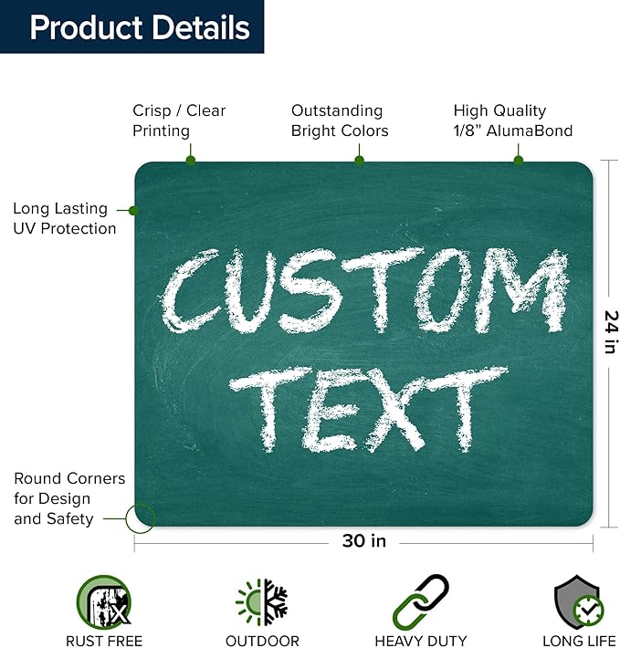 Custom Sign, Custom Street Sign, 11 Font Colors, 13 Font Styles, 4 Hole Options - Image 6