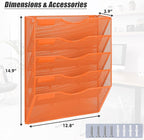 EASEPRES 5 Pocket Mesh Hanging Wall File Organizer, Wall Mounted Mail Paper - Image 2