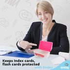 Enday Index Card Holder Pink, 3x5 Note Flash Card Organizer Case, Index Card - Image 6