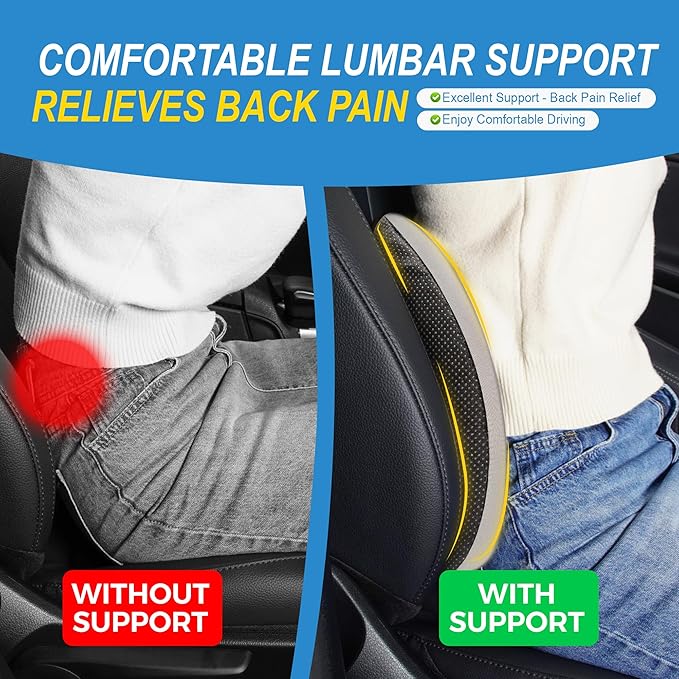 Lumbar Support Pillow for Car, Memory Foam Lumbar Pillow for Lower Back Pain - Image 4