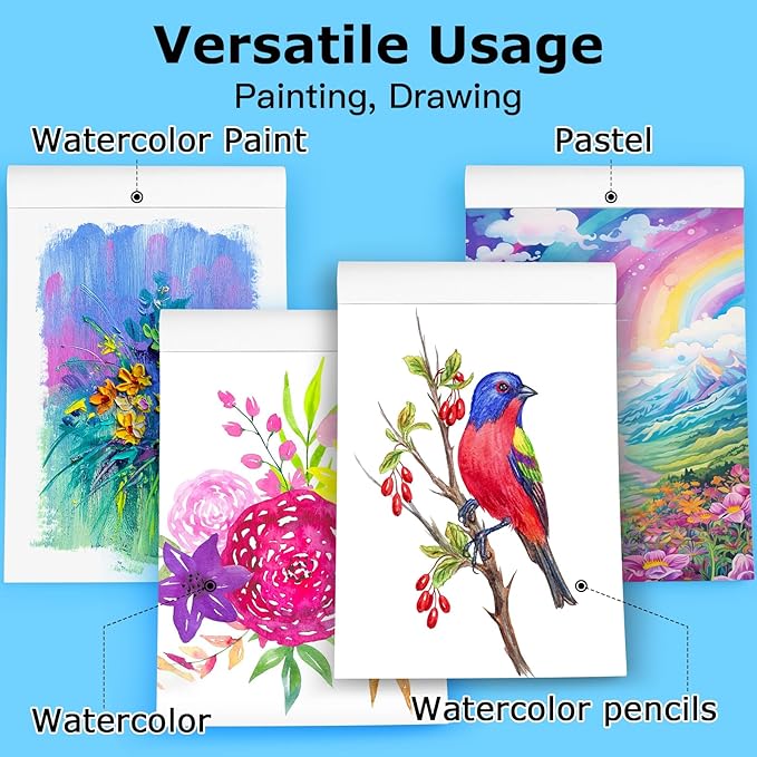 Hapikalor 12"x18" Large Watercolor Paper Pad, Art Supplies - Image 5
