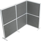 VIVO L-Shape Modular Corner Wall System, 3 Panels, Modern Professional Office