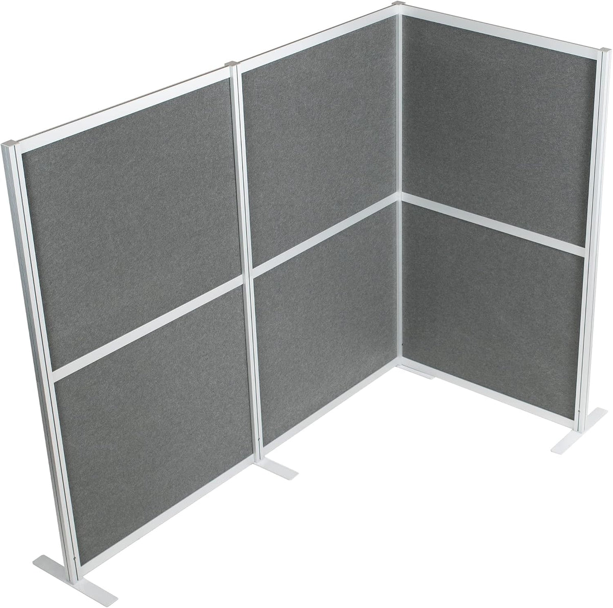 VIVO L-Shape Modular Corner Wall System, 3 Panels, Modern Professional Office