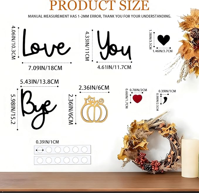 Love You Bye Wood Sign, Fall Decoration - Image 3