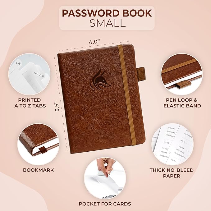 Clever Fox Password Book with alphabetical tabs. Internet Address Organizer - Image 2