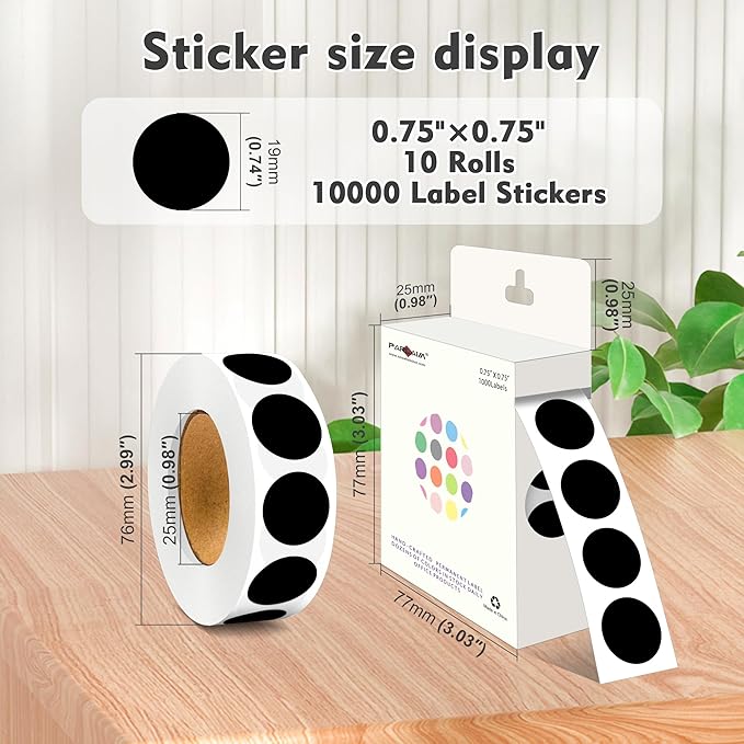 PARLAIM 3/4 Inch Round Permanent Adhesive Color-Code Dot Stickers, 10000 - Image 2