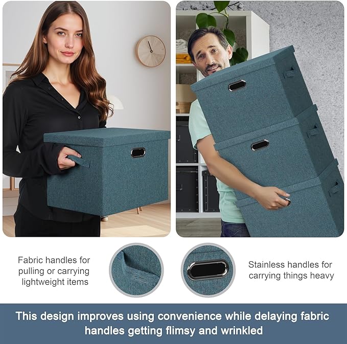 Graciadeco Large 17" 36 Quart Collapsible Stackable Storage Bins - Image 5