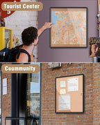 Mifuro 28"x26" Enclosed Bulletin Board, Lockable Weather-Resistant Aluminum - Image 8