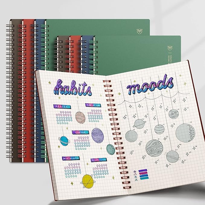EMSHOI Graph Paper Spiral Notebook 7.48" x 10.15", 2 Pack 320 Pages B5 Large - Image 8