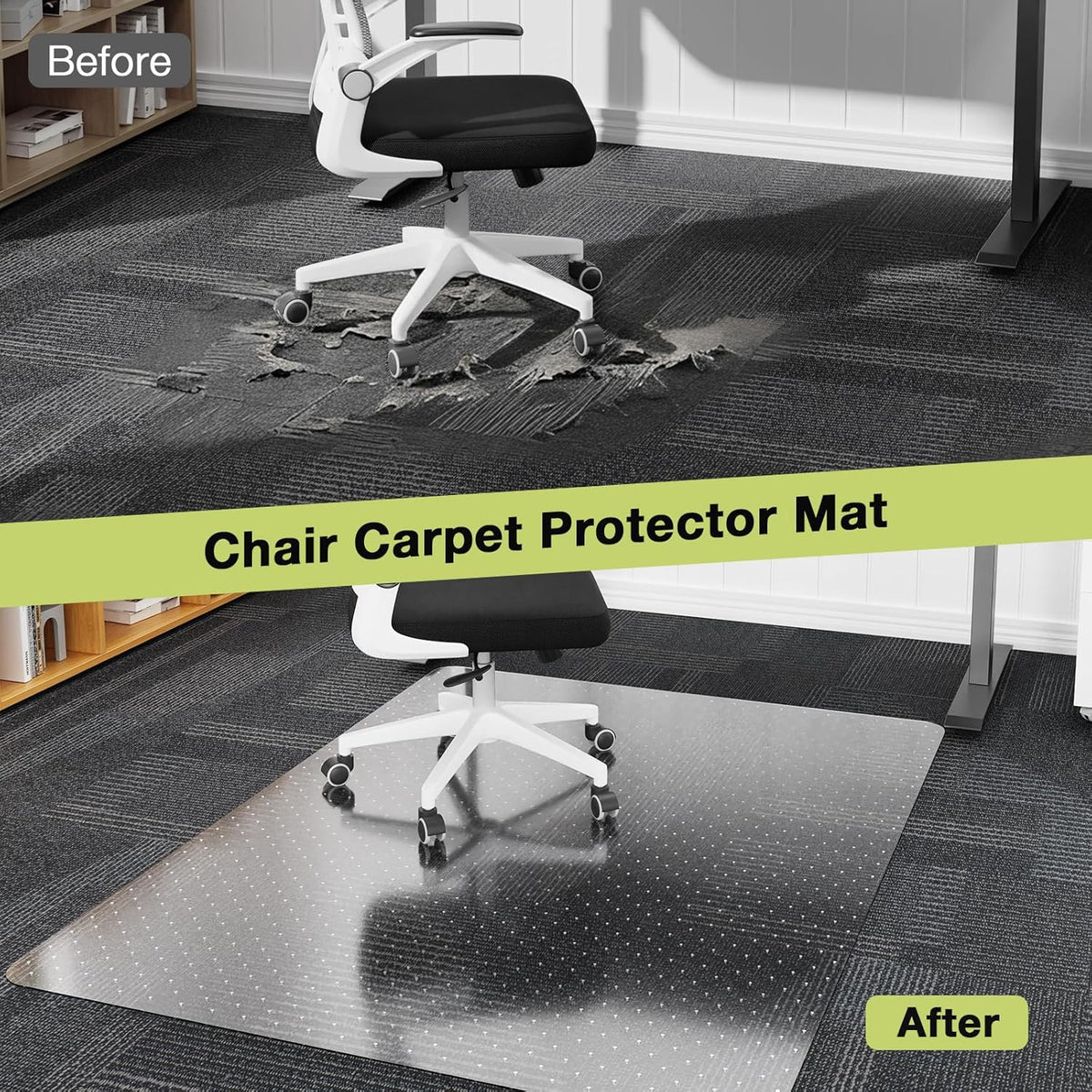 【Shipped Flat】1 Pack 32" x 48"Heavy Duty Clear Office Chair Mat for...