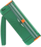 Firbon A4 Paper Cutter, 12 Inch Paper Trimmer with Extened Ruler, Green | 12 Sheet Capacity | CM & Inch Scale | Spring-Loaded Safe Blade | Cuts Cardstock, Vinyl, Coupons, Labels & Scrapbooking Crafts