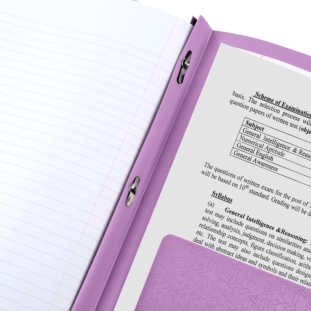 Five Star 2-Pocket Folder, Plastic Folder with Stay-Put Tabs and Prong Fasteners, Holds 8-1/2" x 11" Paper, Amethyst Purple (38750)