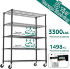 M MZG 5 Tiers Shelf 3300 lbs Steel Storage Shelving Utility Shelving Unit Steel - Image 4