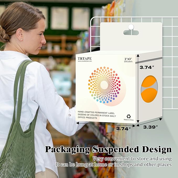 3 Inch Round Colored Dot Stickers, 4 Rolls in Dispenser Box - Image 4
