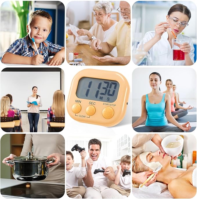 Weewooday 12 Pcs Digital Kitchen Magnetic Timer Bulk Classroom Count up - Image 6