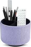 Hennaja Round Leather Art Supply Organizer, Remote Control Holder, 360 Degree by Hennaja