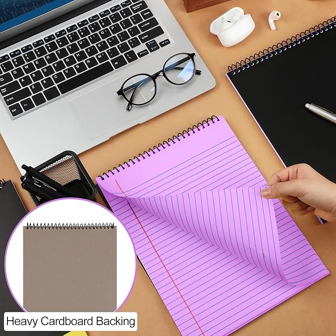 Resurhang 6 Pcs Legal Pad Top Spiral Bound Notebook 70 Sheets Double Sided - Image 7