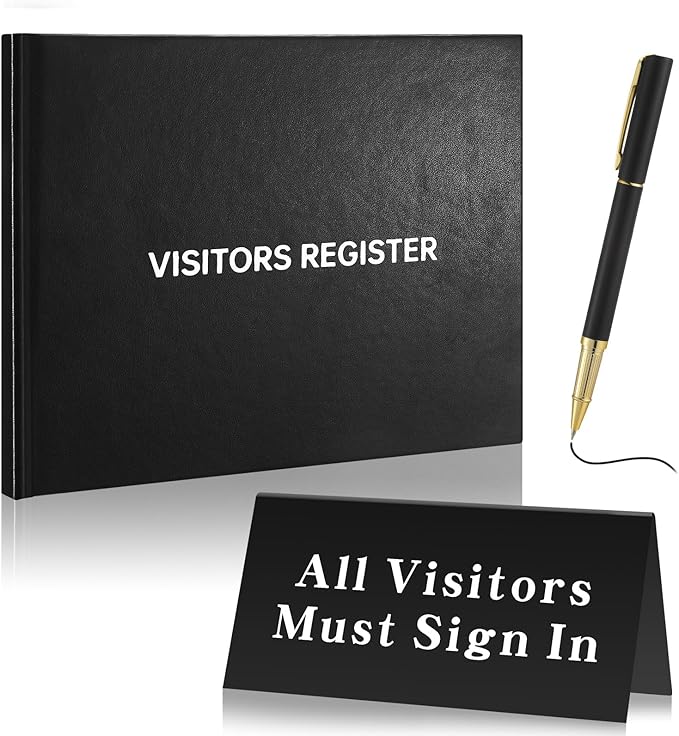 Affrolling 3 Pcs Visitor Log Book Set 120 Pages 8 7/8" x 7" Visitor Register by Affrolling