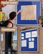 Mifuro 38"x38" Enclosed Bulletin Board, Lockable Weather-Resistant Aluminum - Image 8